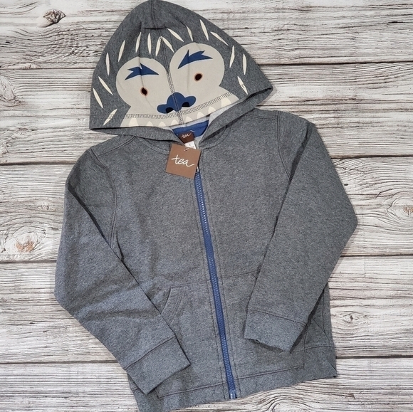 Tea Collection Yeti Zip Up Hoodie Size 4 NWT - Picture 8 of 8